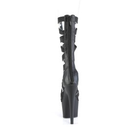 Pleaser ADORE-700-48 Plateau Stiefeletten Kunstleder Schwarz EU-39 / US-9
