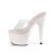 Pleaser ADORE-701HMG Plateau Pantoletten Glitter Transparent Rosa EU-35 / US-5