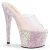 Pleaser ADORE-701LG Plateau Pantoletten Glitter Transparent Rosa EU-35 / US-5