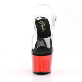 Pleaser ADORE-708 Plateau Sandaletten Chrom Transparent...