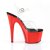 Pleaser ADORE-708 Plateau Sandaletten Chrom Transparent Rot EU-38 / US-8