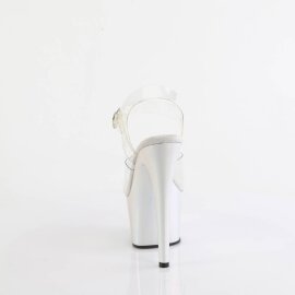 Pleaser ADORE-708LQ Plateau Sandaletten Holo Transparent Silber EU-37 / US-7