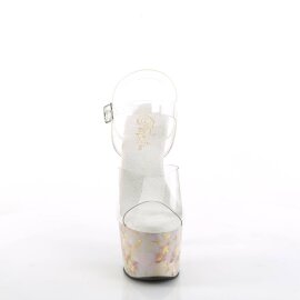 Pleaser ADORE-708MB Plateau Sandaletten Transparent Bunt EU-35 / US-5