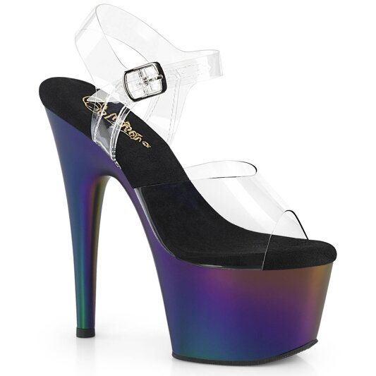 Pleaser ADORE-708MCH Plateau Sandaletten Transparent Bunt EU-35 / US-5