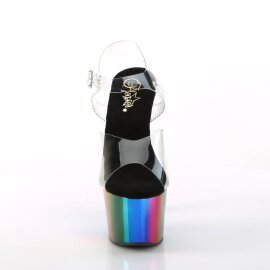 Pleaser ADORE-708RC Plateau Sandaletten Chrom Transparent...