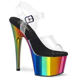 Pleaser ADORE-708RC Plateau Sandaletten Chrom Transparent...