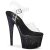 Pleaser ADORE-708SS Plateau Sandaletten Glitter Transparent Schwarz EU-41 / US-11