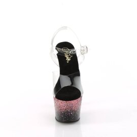 Pleaser ADORE-708SS Plateau Sandaletten Glitter Transparent Pink EU-42 / US-12