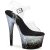 Pleaser ADORE-708SS Plateau Sandaletten Glitter Transparent Silber EU-35 / US-5