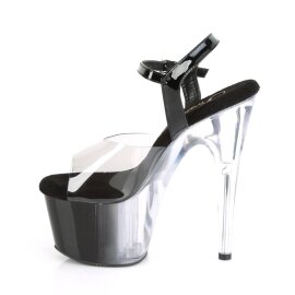 Pleaser ADORE-708T-1 Plateau Sandaletten Rauch Transparent Schwarz EU-40 / US-10