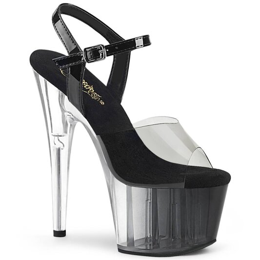Pleaser ADORE-708T-1 Plateau Sandaletten Rauch Transparent Schwarz EU-36 / US-6