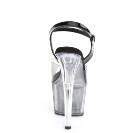 Pleaser ADORE-708T-1 Plateau Sandaletten Rauch Transparent Schwarz EU-38 / US-8