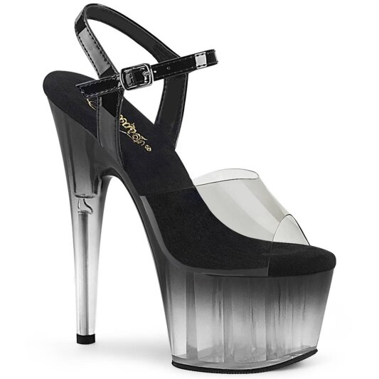 Pleaser ADORE-708T-2 Plateau Sandaletten Rauch Transparent Schwarz EU-40 / US-10