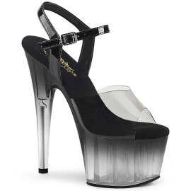 Pleaser ADORE-708T-2 Plateau Sandaletten Rauch Transparent Schwarz EU-40 / US-10