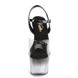 Pleaser ADORE-708T-2 Plateau Sandaletten Rauch Transparent Schwarz EU-40 / US-10