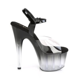 Pleaser ADORE-708T-2 Plateau Sandaletten Rauch Transparent Schwarz EU-41 / US-11