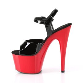 Pleaser ADORE-709 Plateau Sandaletten Lack Rot Schwarz EU-35 / US-5