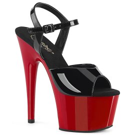 Pleaser ADORE-709 Plateau Sandalettes Patent Red Black...