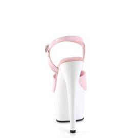 Pleaser ADORE-709 Plateau Sandaletten Lack Rosa Weiß EU-35 / US-5