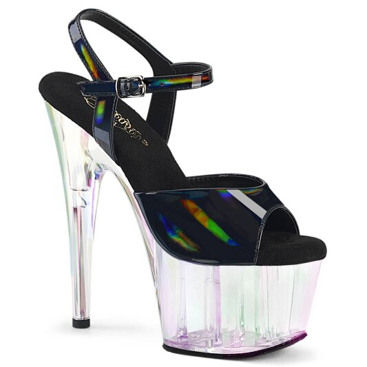 Pleaser ADORE-709HT Plateau Sandaletten Holo Schwarz Transparent EU-41 / US-11