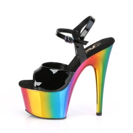 Pleaser ADORE-709RC Plateau Sandaletten Lack Schwarz Bunt EU-41 / US-11