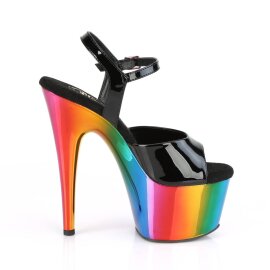 Pleaser ADORE-709RC Plateau Sandaletten Lack Schwarz Bunt EU-41 / US-11