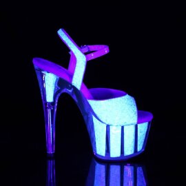 Pleaser ADORE-710UVG Plateau Sandaletten Glitter Silber EU-40 / US-10