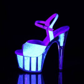 Pleaser ADORE-710UVG Plateau Sandaletten Glitter Silber EU-36 / US-6
