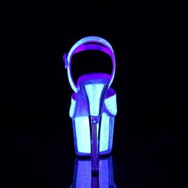 Pleaser ADORE-710UVG Plateau Sandaletten Glitter Silber EU-37 / US-7