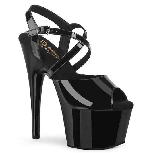 Pleaser ADORE-724 Plateau Sandaletten Lack Schwarz EU-35 / US-5