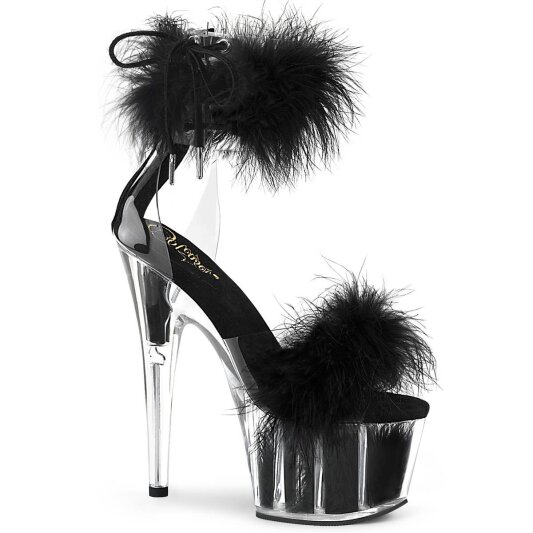 Pleaser ADORE-724F Plateau Sandaletten Transparent Schwarz EU-41 / US-11