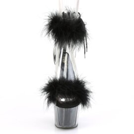Pleaser ADORE-724F Plateau Sandaletten Transparent Schwarz EU-35 / US-5