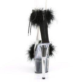 Pleaser ADORE-724F Plateau Sandaletten Transparent Schwarz EU-35 / US-5