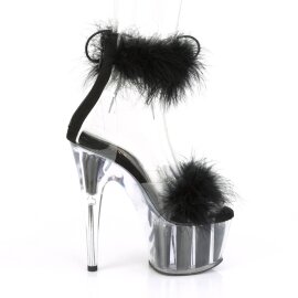 Pleaser ADORE-724F Plateau Sandaletten Transparent Schwarz EU-35 / US-5