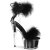 Pleaser ADORE-724F Plateau Sandaletten Transparent Schwarz EU-35 / US-5