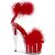 Pleaser ADORE-724F Plateau Sandaletten Transparent Rot EU-35 / US-5