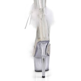 Pleaser ADORE-724F Plateau Sandaletten Transparent Weiß EU-37 / US-7