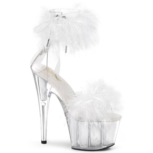 Pleaser ADORE-724F Plateau Sandaletten Transparent Weiß EU-38 / US-8
