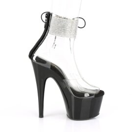 Pleaser ADORE-724RS Plateau Sandaletten Strass Transparent Schwarz EU-35 / US-5