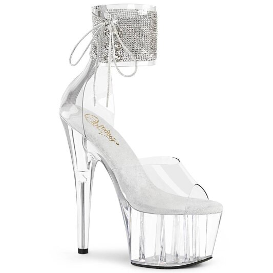 Pleaser ADORE-724RS Plateau Sandaletten Strass Transparent EU-35 / US-5