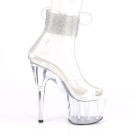 Pleaser ADORE-724RS Plateau Sandaletten Strass Transparent EU-35 / US-5