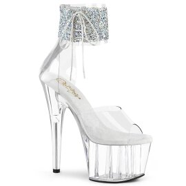 Pleaser ADORE-724RS-02 Plateau Sandaletten Strass...
