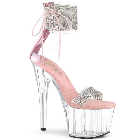Pleaser ADORE-727RS Plateau Sandaletten Strass Transparent Rosa EU-41 / US-11