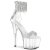 Pleaser ADORE-727RS Plateau Sandaletten Strass Transparent Silber EU-35 / US-5