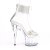 Pleaser ADORE-727RS Plateau Sandaletten Strass Transparent Silber EU-35 / US-5
