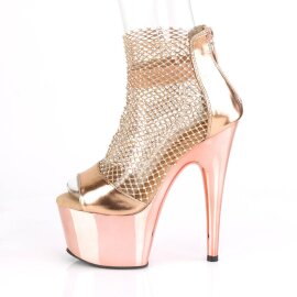 Pleaser ADORE-765RM Plateau Sandaletten Mesh Chrom Rose-Gold EU-40 / US-10