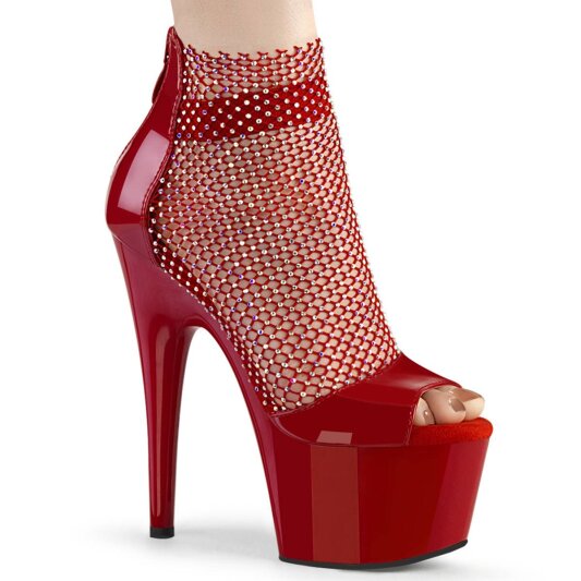 Pleaser ADORE-765RM Plateau Sandaletten Mesh Lack Rot EU-35 / US-5