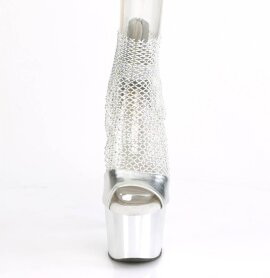 Pleaser ADORE-765RM Plateau Sandaletten Mesh Chrom Silber...