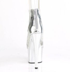 Pleaser ADORE-765RM Plateau Sandaletten Mesh Chrom Silber EU-39 / US-9