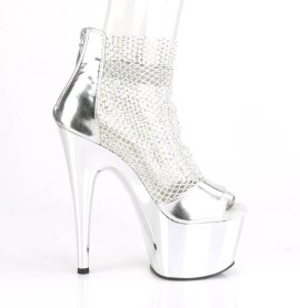Pleaser ADORE-765RM Plateau Sandaletten Mesh Chrom Silber EU-39 / US-9